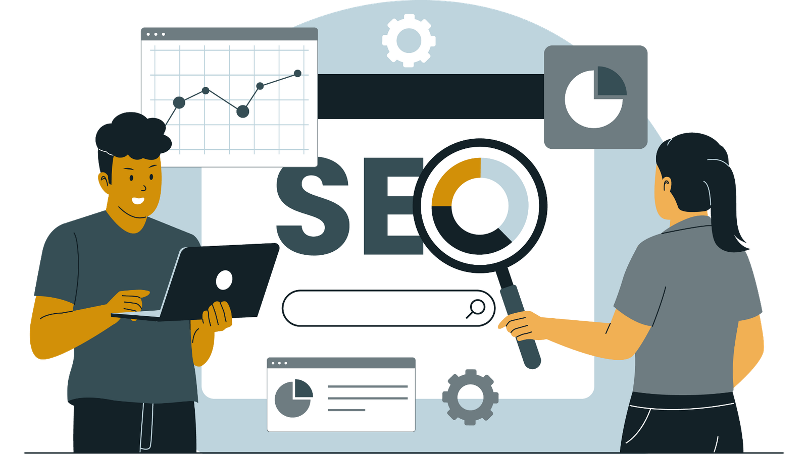 search engine optimisation graphic illustration people