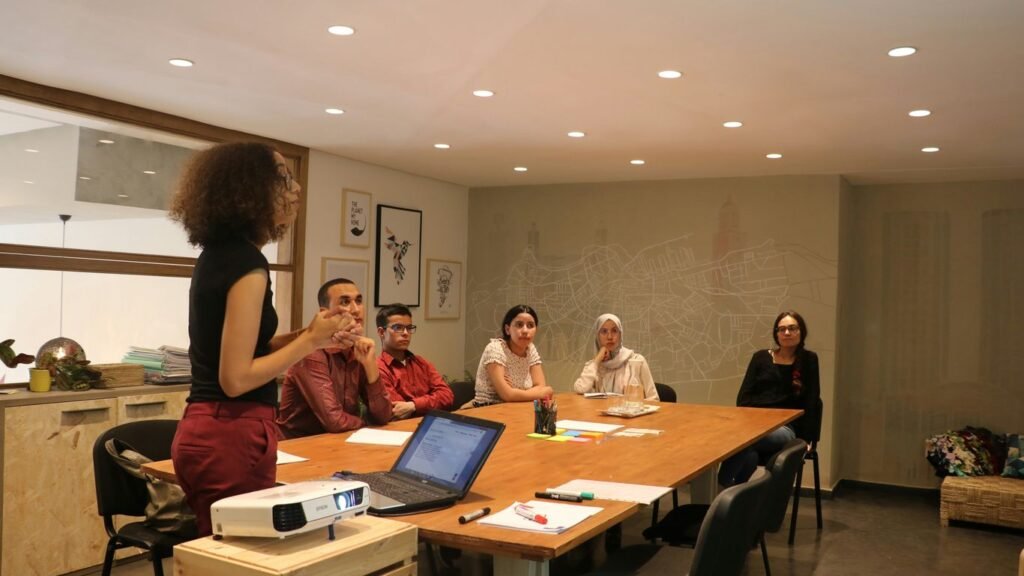 rectangular brown wooden table
