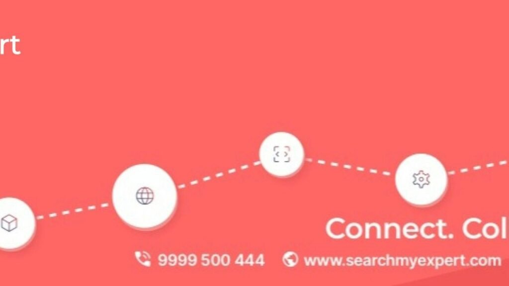 a red background with a line of white circles