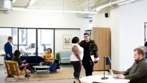 men and women inside a room