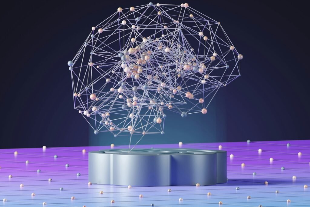 Digital brain network illustrating AI in digital marketing