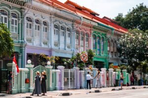 Colourful Singapore shophouses, representing local SEO for Singapore businesses