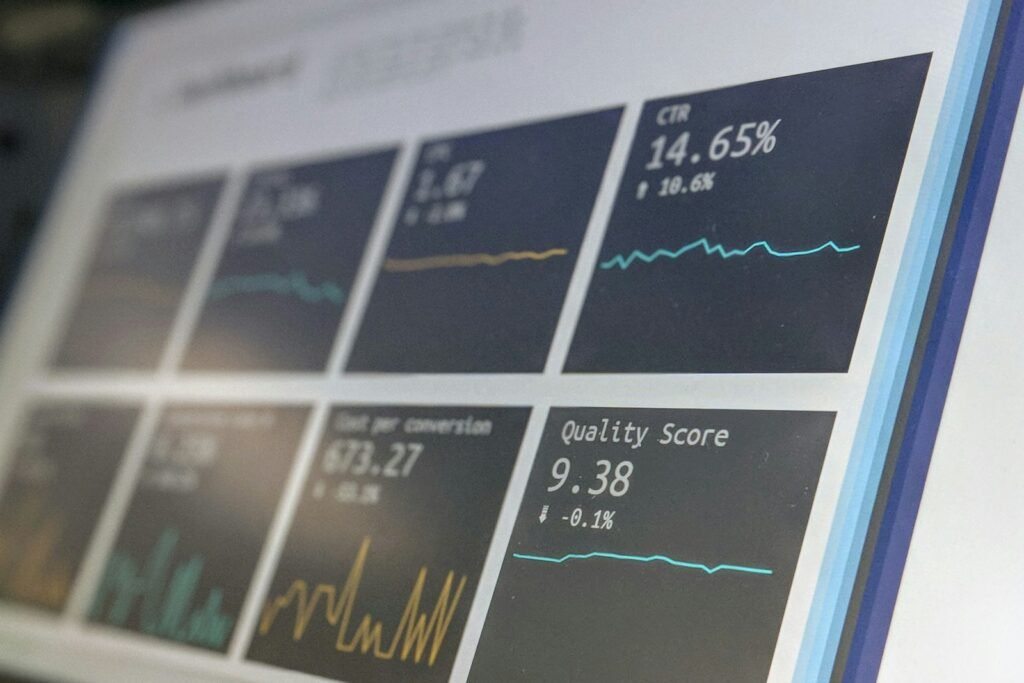 Advertising performance dashboard on a tablet, representing PPC advertising costs