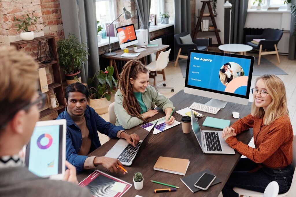 A Singapore business owner comparing full-service, specialist and boutique digital agency options with an adviser.